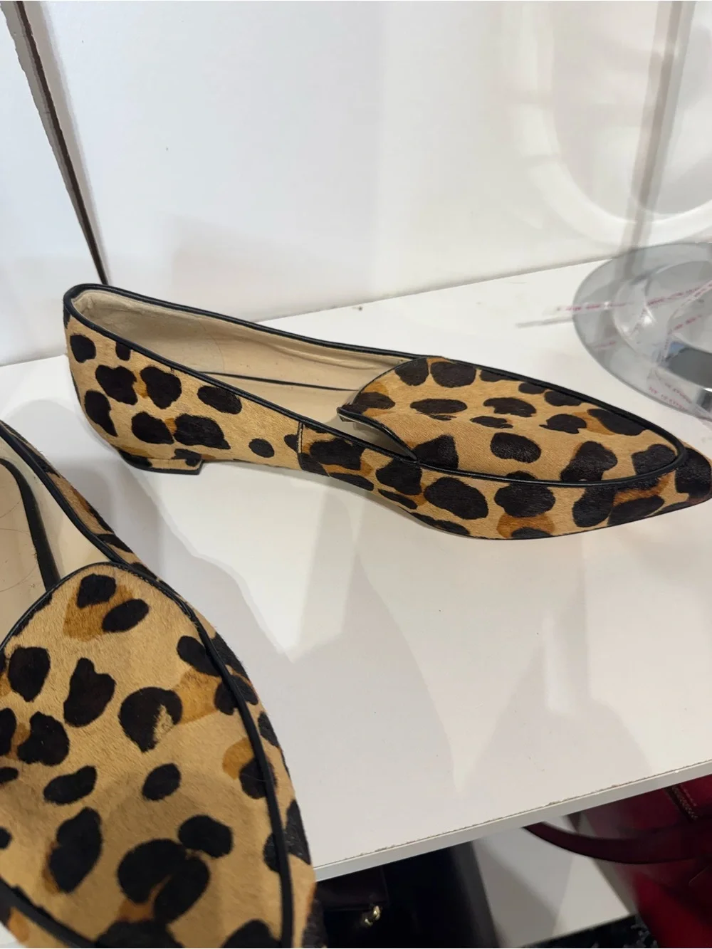 Cole Haan Brie skimmer Leopard Print Pointed Toe Flats - Tan/Black